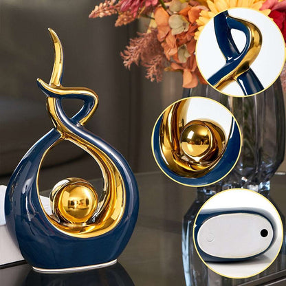 Kunst Sculptuur - LuxeForm - Abstract Ontwerp - Gouden Accenten