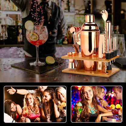 Cocktailshakerset - MixMaster - 16-delig bargereedschap - Roestvrij staal