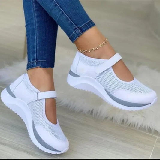 Dames Comfort Instappers - Flexina - Lichtgewicht Wandelschoenen - Ademend Slip-On Design
