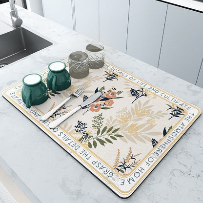 Afvoer Mat - QuickDry - Absorberend Design - Keukenblad