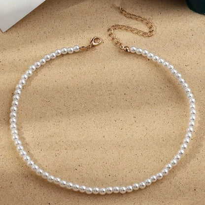 Halsketting - PearlEssence - Imitatie Zoetwater - Elegante Ketting