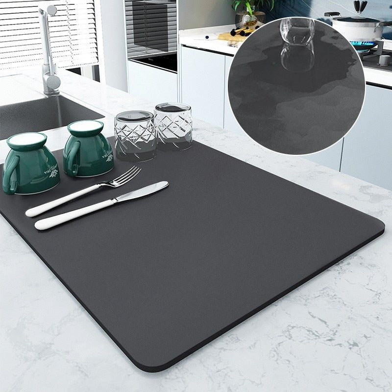 Afvoer Mat - QuickDry - Absorberend Design - Keukenblad