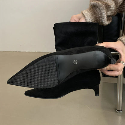 Winterlaarzen - LuxeFit - Suède Materiaal - Dunne Hak Design