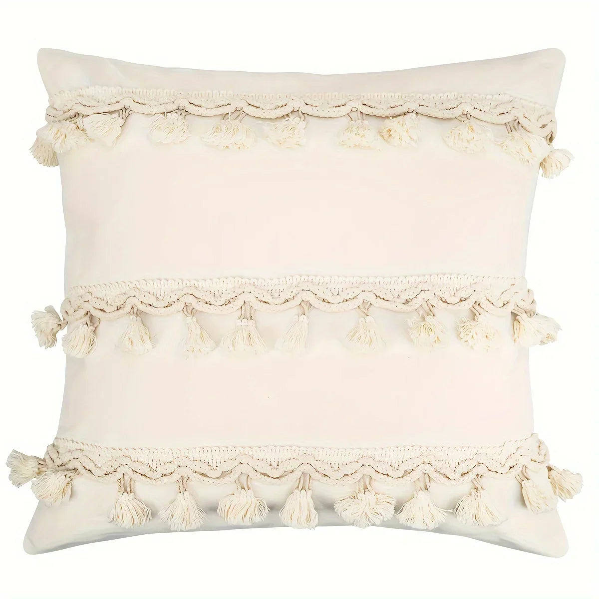 Bohemian Kussenhoes - DecoLuxe - Geometrisch Patroon - Franjes Detail