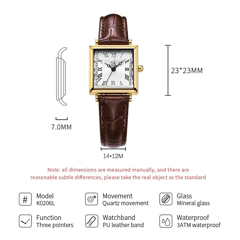 Dames Quartz Horloge - LuxeTime - Elegante Ontwerp - Lederen Band