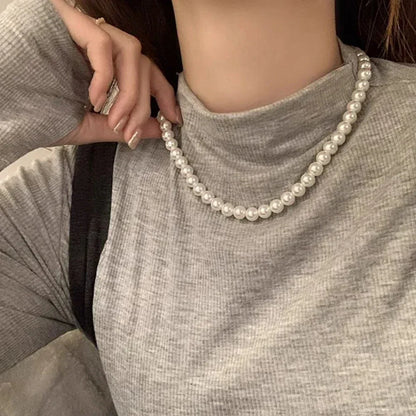 Halsketting - PearlEssence - Imitatie Zoetwater - Elegante Ketting