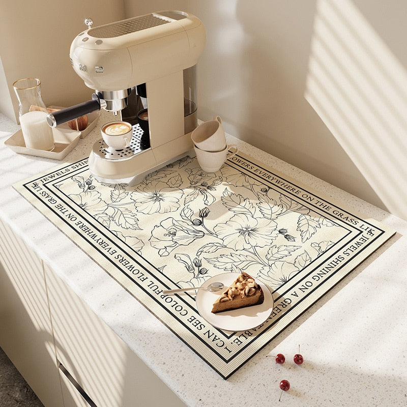 Afvoer Mat - QuickDry - Absorberend Design - Keukenblad
