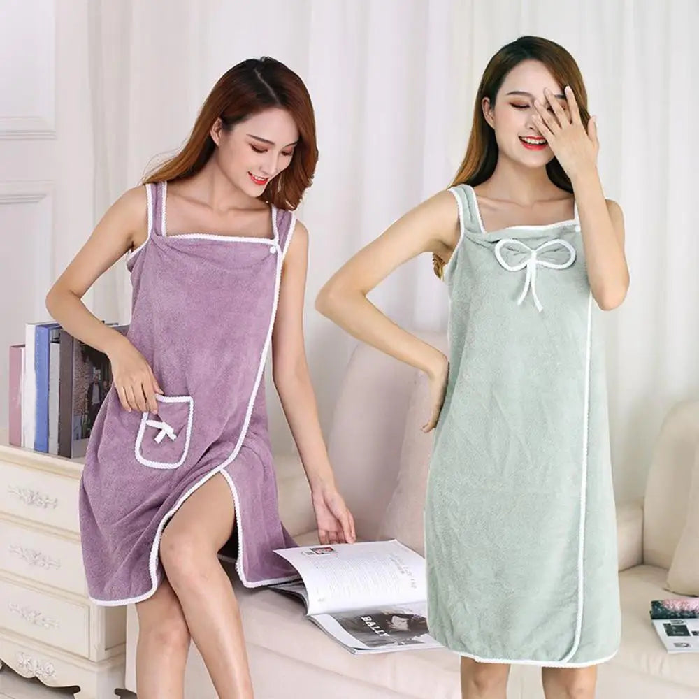 Badjas - SoftTouch - Koraal Fleece - Off-Shoulder Design