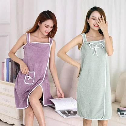 Badjas - SoftTouch - Koraal Fleece - Off-Shoulder Design