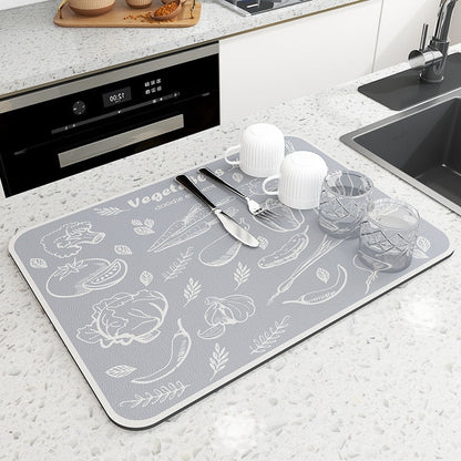 Afvoer Mat - QuickDry - Absorberend Design - Keukenblad