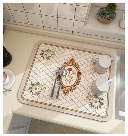 Afvoer Mat - QuickDry - Absorberend Design - Keukenblad