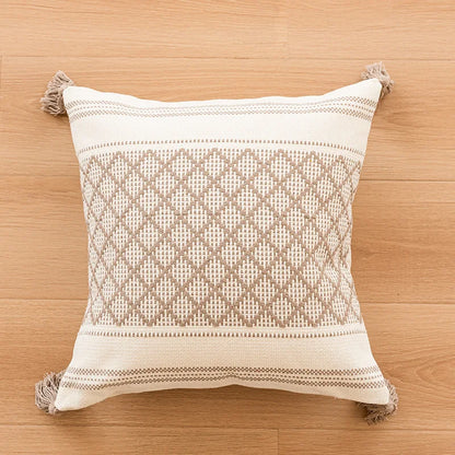 Boho Kussenhoes - Tazzura - Zachte Katoenen Stof - Decoratief Kwastjesontwerp