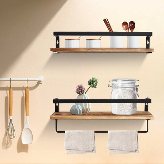 Wandplank - WoodStyle - Handdoekhouder - Stijlvolle Opslag