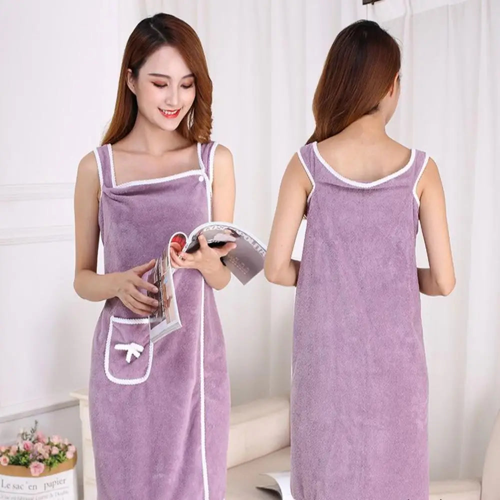 Badjas - SoftTouch - Koraal Fleece - Off-Shoulder Design