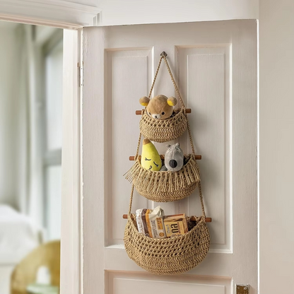 Hanging Mand - OrganizeMax - Handgeweven Jute - Keukenopslag