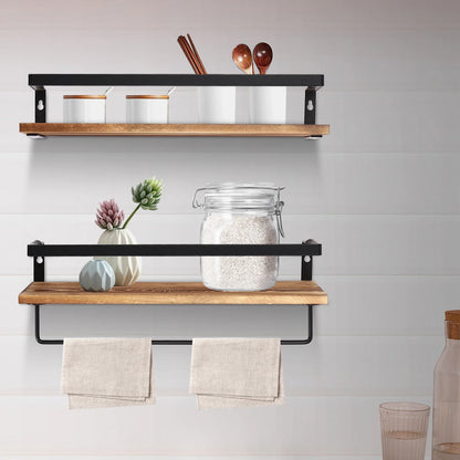 Wandplank - WoodStyle - Handdoekhouder - Stijlvolle Opslag