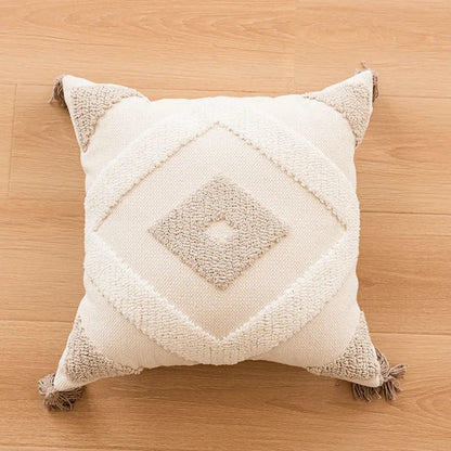 Boho Kussenhoes - Tazzura - Zachte Katoenen Stof - Decoratief Kwastjesontwerp