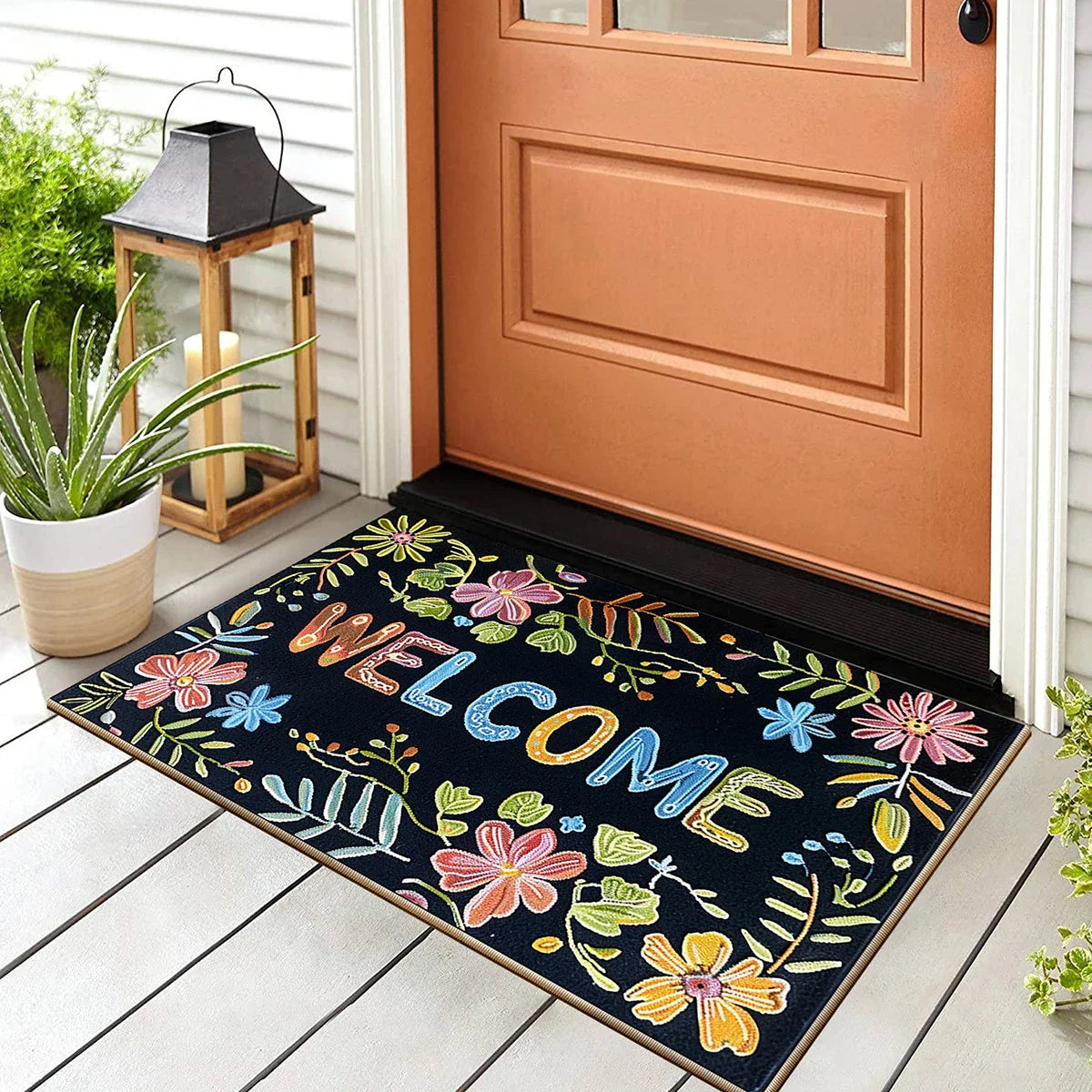 Deurmat - FloraStep - Bloemen Design - Antislip Tapijt