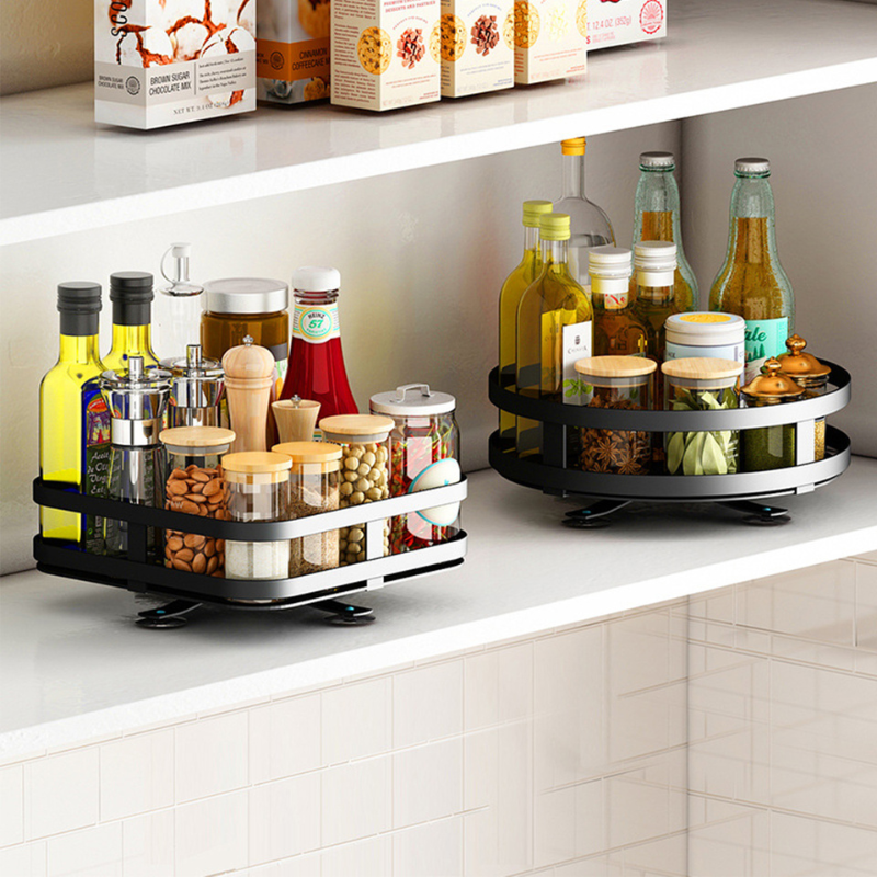 360° Draaibaar Opbergrek - FlexiStore - Specerijen Organizer - Multifunctionele Tray
