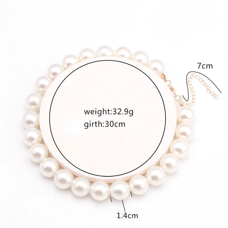 Halsketting - PearlEssence - Imitatie Zoetwater - Elegante Ketting
