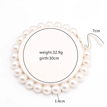 Halsketting - PearlEssence - Imitatie Zoetwater - Elegante Ketting