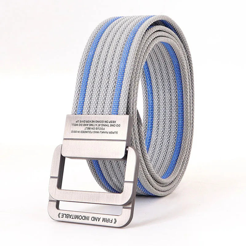 Canvas Riem - TrendBelt - Dubbele Metalen Gesp - Gestreept Design