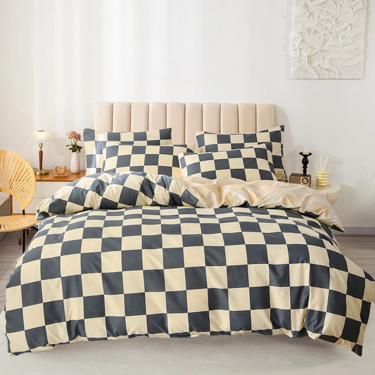 Dekbedovertrekset - CozyLux - Modern Geruit - 3 Delig Beddengoed