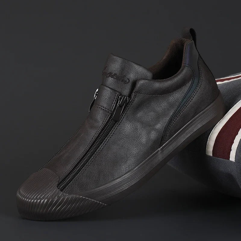 Heren Sneakers - FlexStride - Zacht Leer - Trendy Comfort