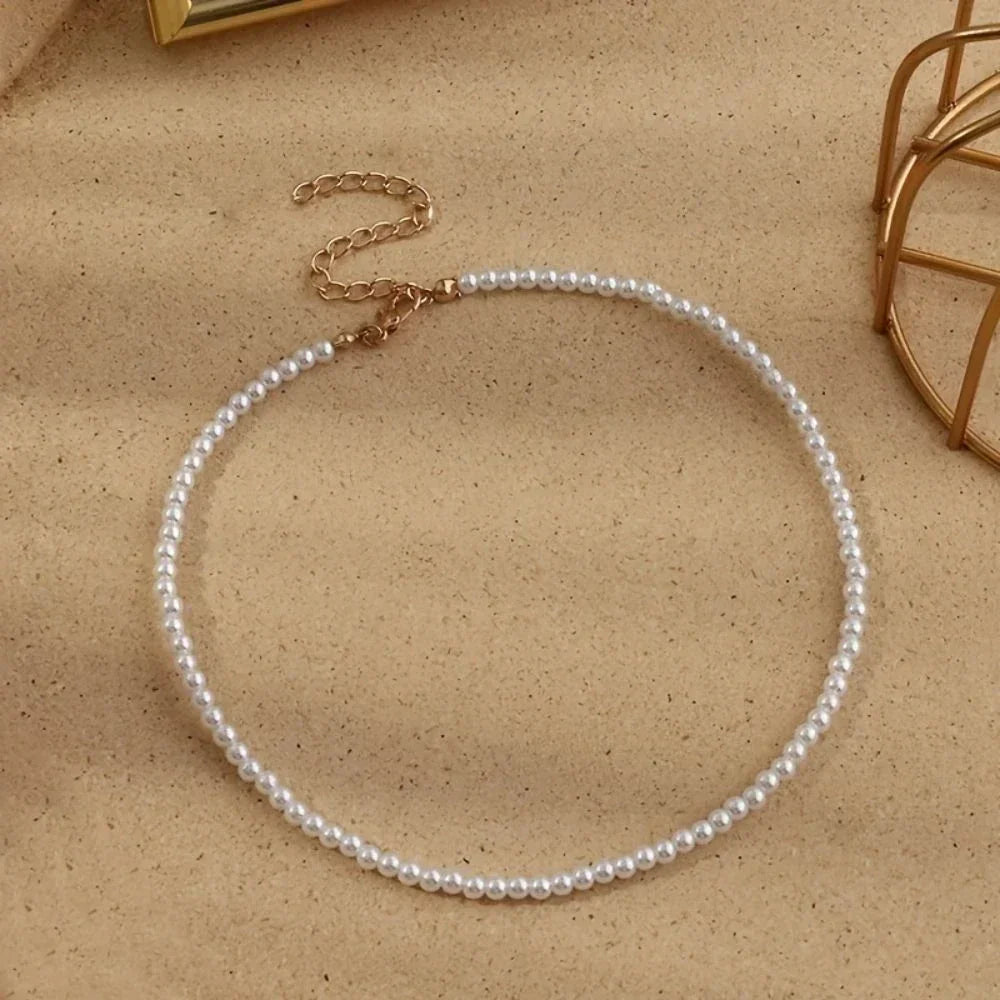 Halsketting - PearlEssence - Imitatie Zoetwater - Elegante Ketting