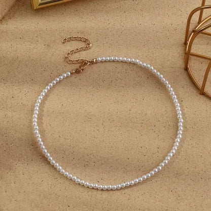 Halsketting - PearlEssence - Imitatie Zoetwater - Elegante Ketting
