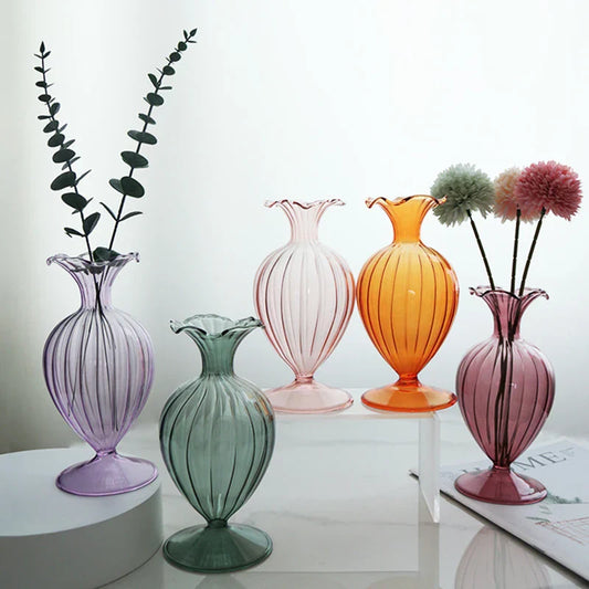 Glazen Vaasje - GlowLuxe - Vintage Stijl - Elegante Design