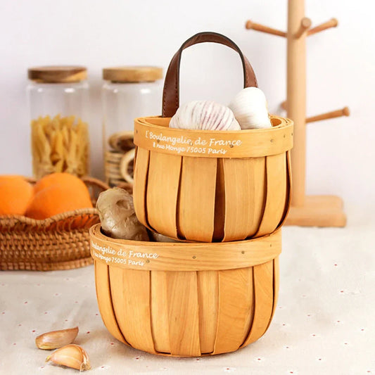 Marktmand - EcoBask - Handgemaakt Hout - Rustieke Charme