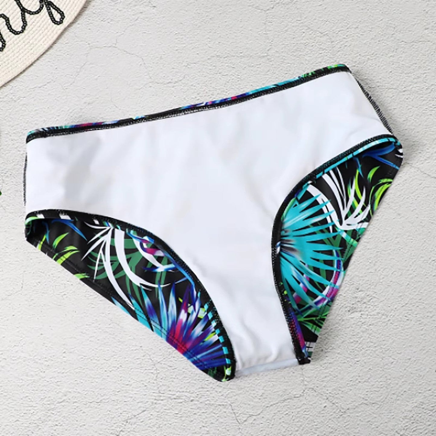 Bikini Set - AquaLuxe - Hoge Taille - Bladprint