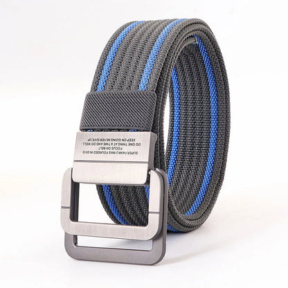 Canvas Riem - TrendBelt - Dubbele Metalen Gesp - Gestreept Design