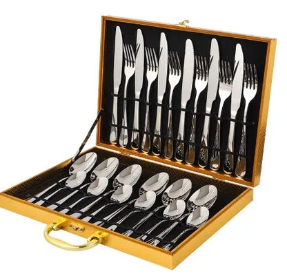 Bestekset - LuxeGold - Elegante Ontwerp - 24-delige Collectie