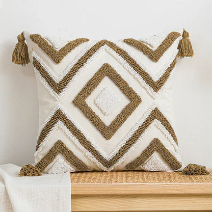 Boho Kussenhoes - Tazzura - Zachte Katoenen Stof - Decoratief Kwastjesontwerp