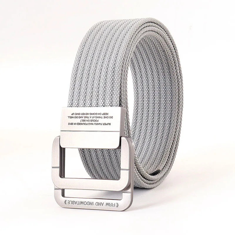 Canvas Riem - TrendBelt - Dubbele Metalen Gesp - Gestreept Design