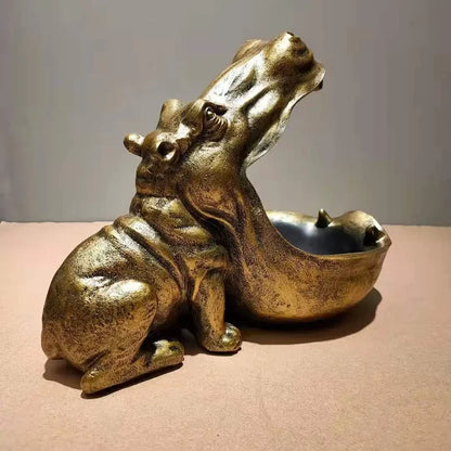Decoratieve Dieren Kom - Hipvora - Uniek Nijlpaard Design - Moderne Woondecoratie