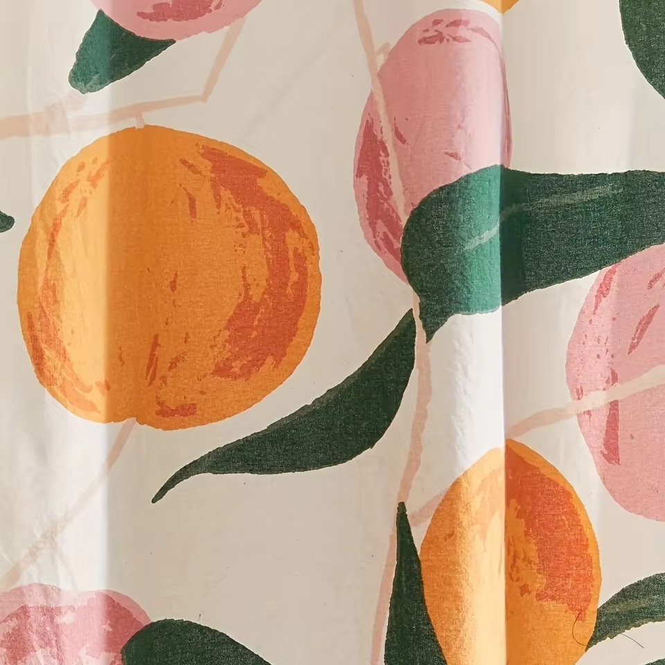 Douchegordijn - AquaBloom - Levendig Oranje - Badkamerdecoratie