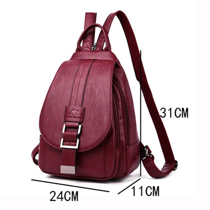 Anti-diefstal Rucksack - SecurePack - Leren Design - Dames Mode