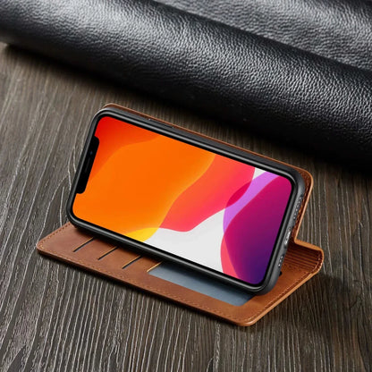 iPhone Hoes - SleekGuard - Magnetische Sluiting - Lederen Bescherming