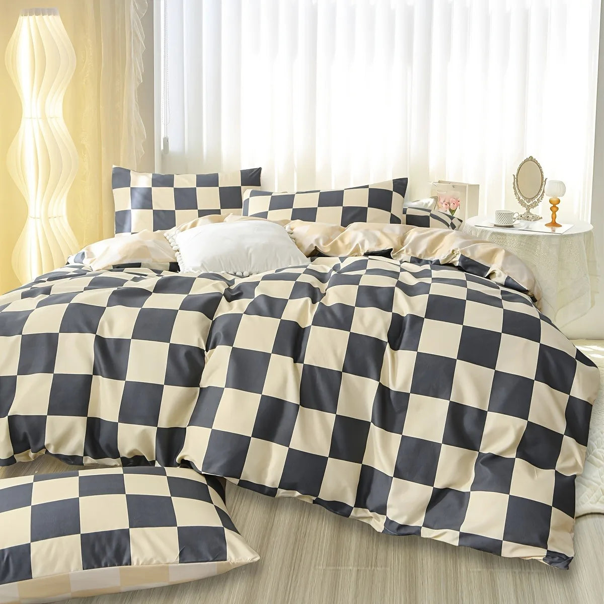 Dekbedovertrekset - CozyLux - Modern Geruit - 3 Delig Beddengoed
