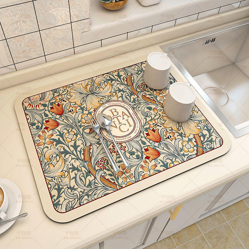 Afvoer Mat - QuickDry - Absorberend Design - Keukenblad
