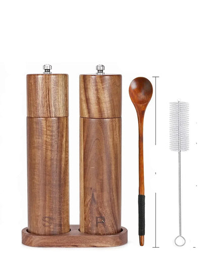 Zout- en Pepermolenset - LuxeWood - Omkeerbaar Design - Houten Basis