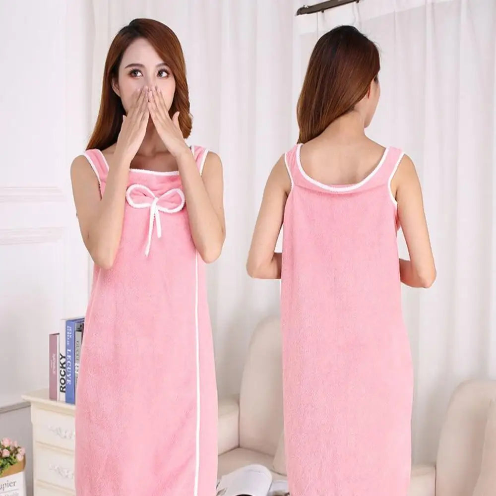 Badjas - SoftTouch - Koraal Fleece - Off-Shoulder Design