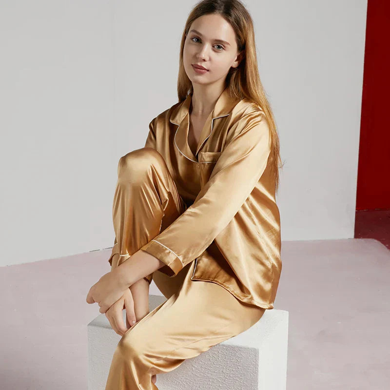 Zijden Pyjama's - LuxeSleep - Comfortabele Pasvorm - Elegante Nachtkleding