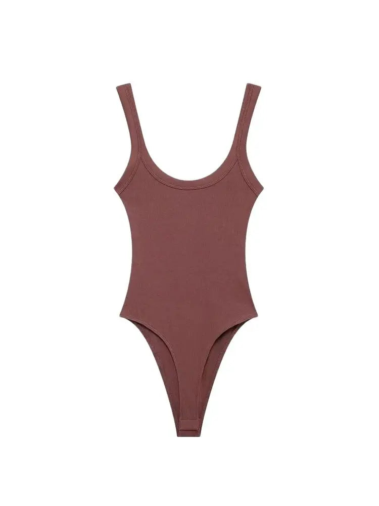 Bodysuit - LuxeFit - Ribstof - O-Hals Design