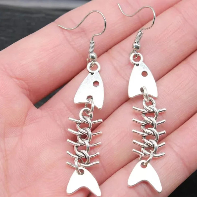 Oorbellen - EleganceGem - Visgraat Design - Antiek Zilver