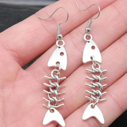 Oorbellen - EleganceGem - Visgraat Design - Antiek Zilver