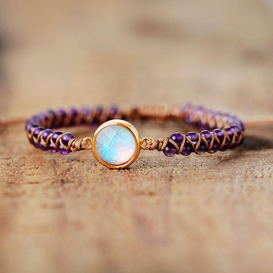 Genezing Armband - AuraGem - Amethist Steen - Paarse Energie